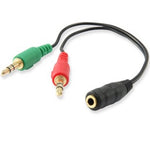 Cable audio Equip jack 3.5mm hembra a 2 jack 3.5mm macho