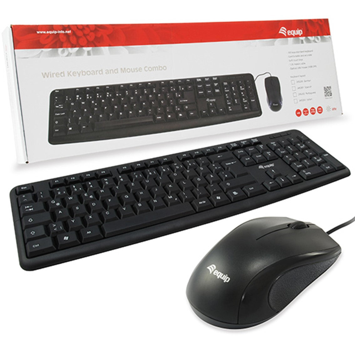 Kit teclado + mouse ratón USB Equip life color negro