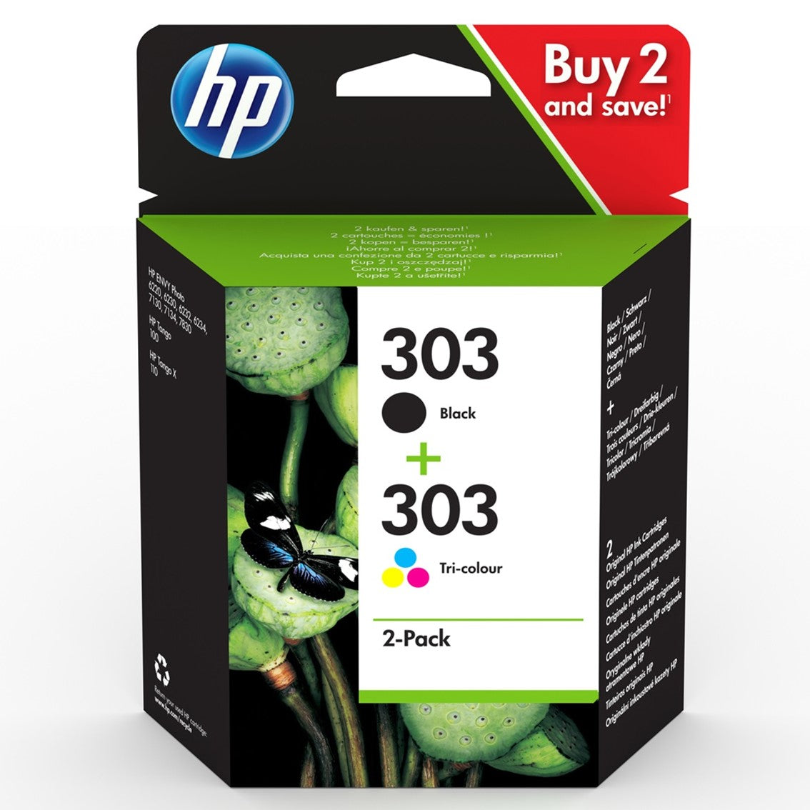 Pack cartucho tinta HP 3ym92ae nº 303