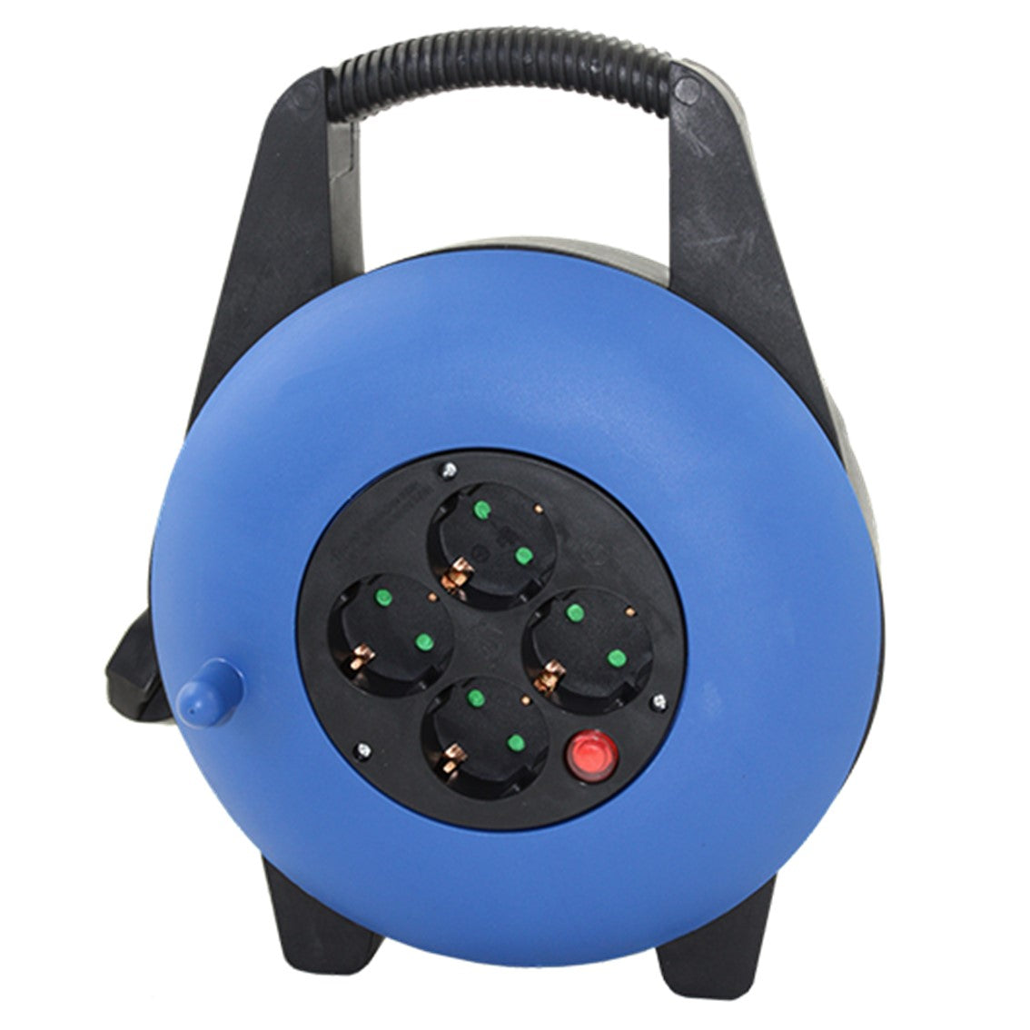 Regleta alargadera enrollacables 4 tomas · 15m · 16a · 250v · 3x1.5mm · color azul