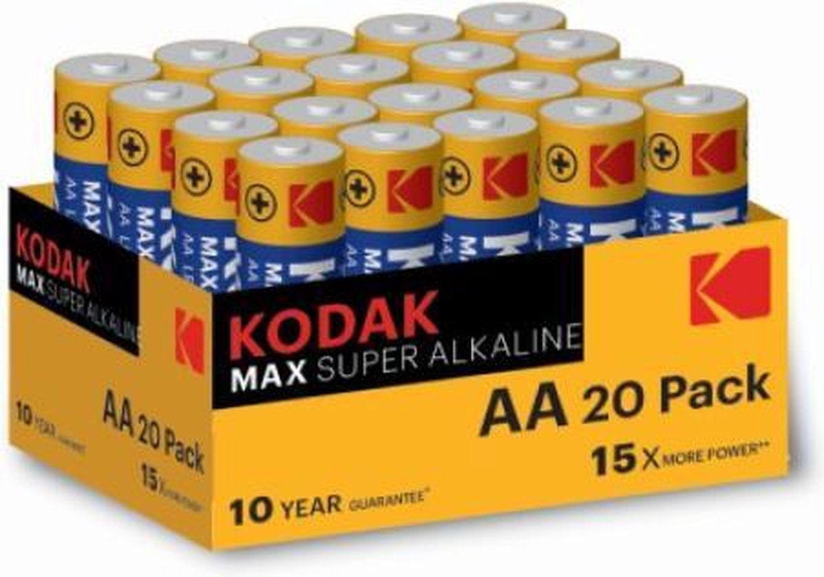 Blister pilas kodak alcalina max aa lr6  blister 20 pilas