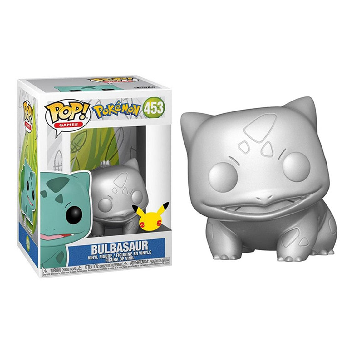 Funko pop jumbo pokemon s6 bulbasaur plateado efecto metalico 10 pulgadas edición especial exclusivo 59874
