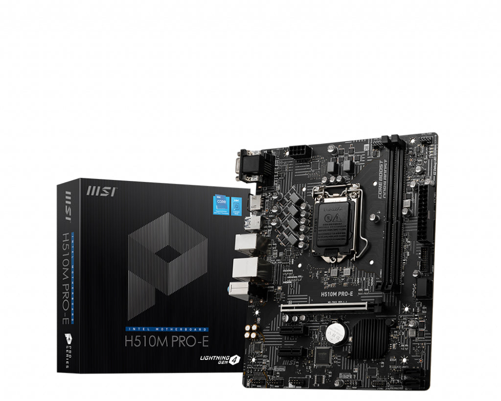 Placa base msi intel h510m pro - e socket 1200 - ddr4 x2 - max 64gb - 2933 mhz - hdmi - vga - matx