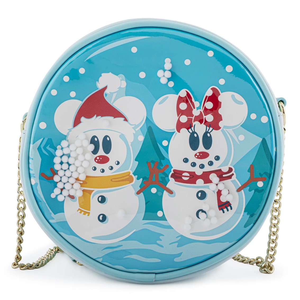 Bolso Loungefly disney minnie y mickey muñecos de nieve