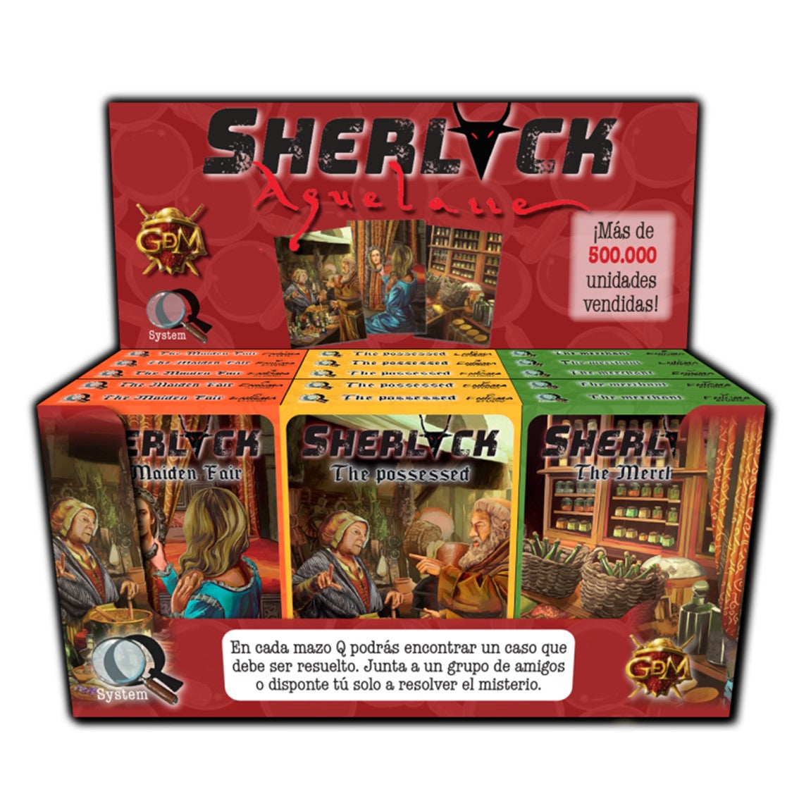 Juego de mesa Gdm display sherlock q7: aquelarre (incluye: 5x mercader 5x doncella y 5x endemoniado)