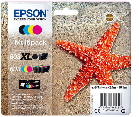 Multipack cartucho tinta epson 603xl c13t03a94010