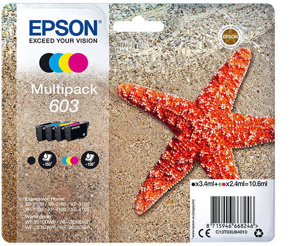 Multipack cartucho tinta epson 603 c13t03u64010