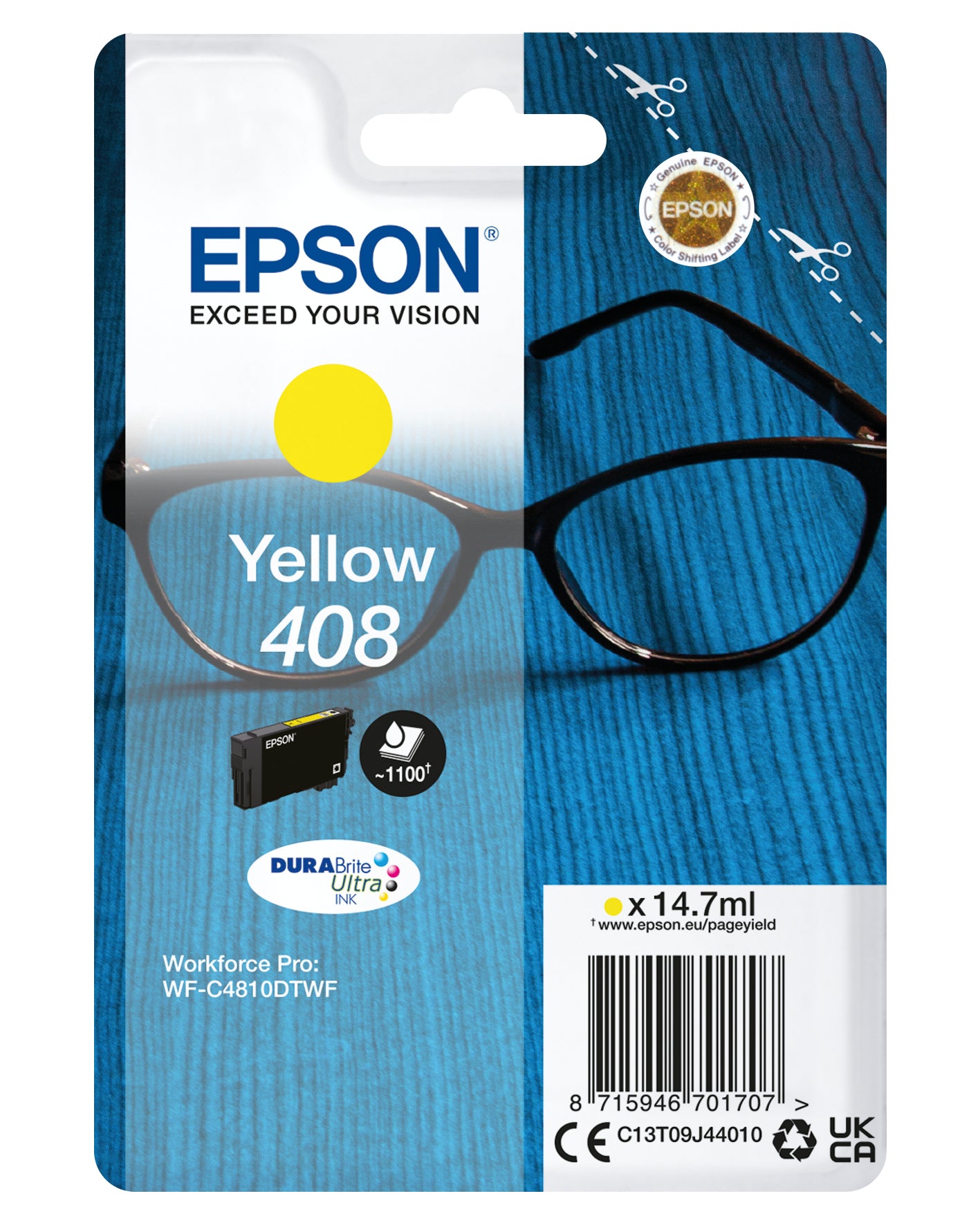 Cartucho tinta epson 408 amarillo durabrite