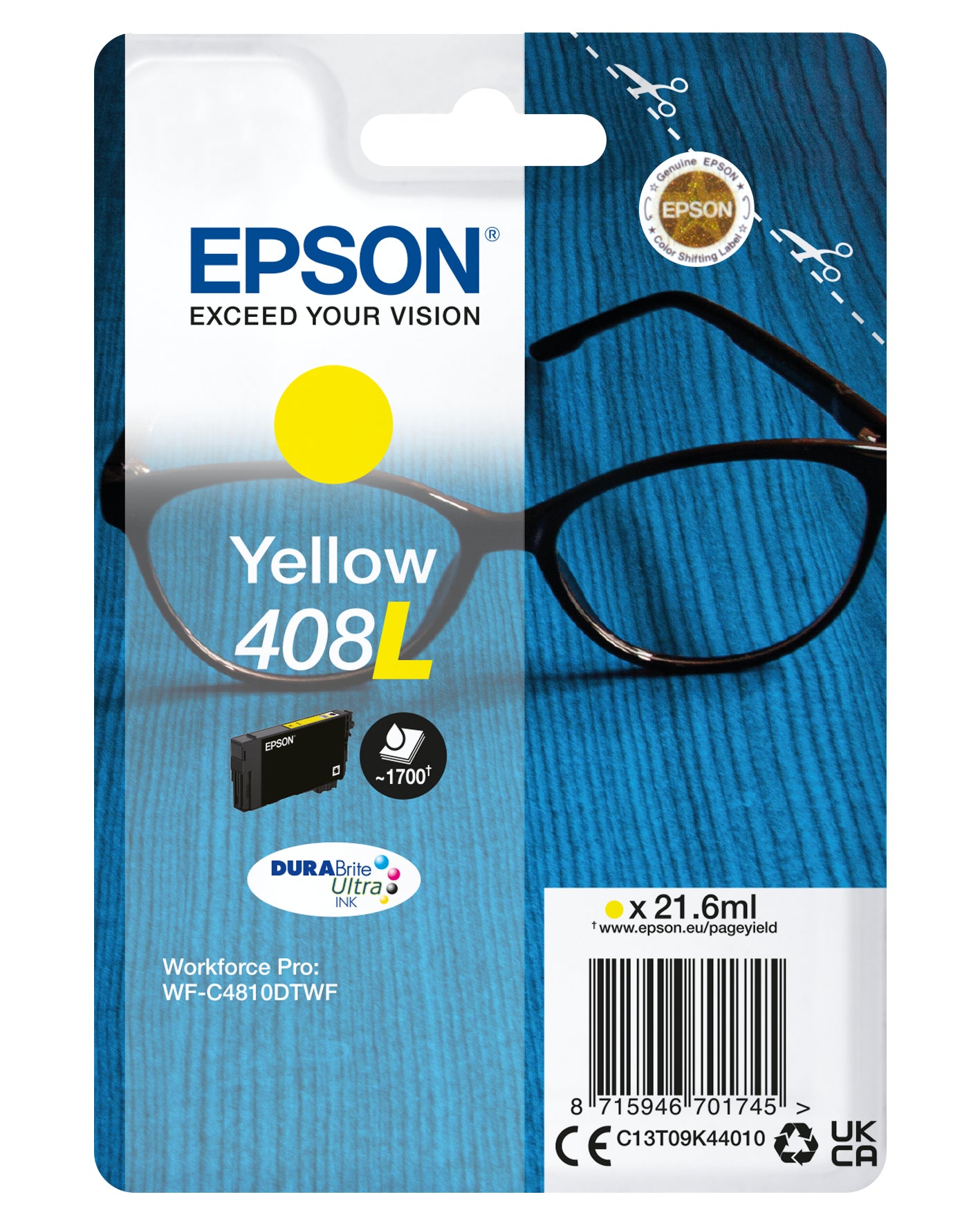 Cartucho tinta epson 408l amarillo durabrite