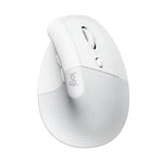Mouse ratón vertical Logitech lift 6 botones 4000 dpi wireless inalámbrico blanco crudo