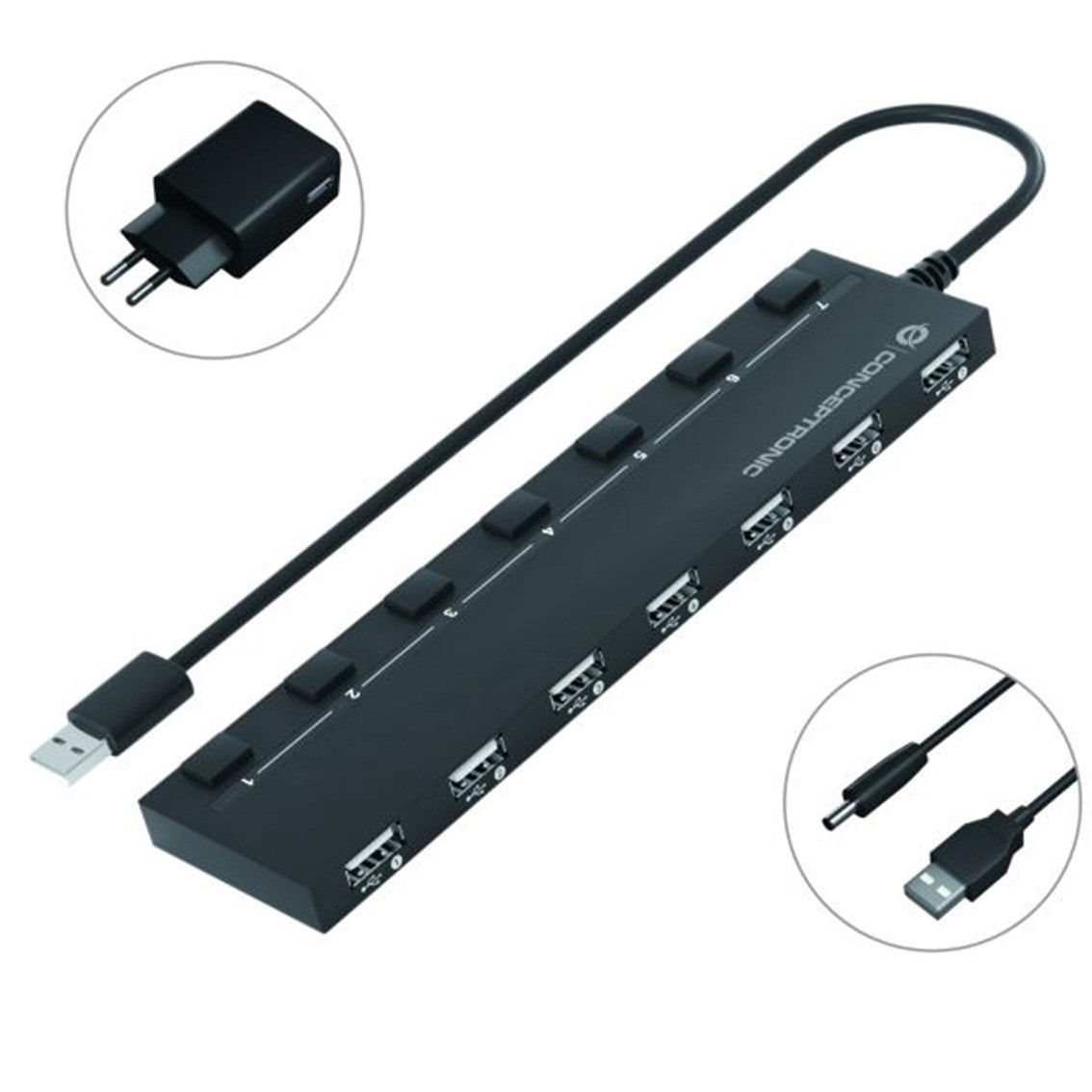 Hub usb 2.0 Conceptronic hubbies08 7