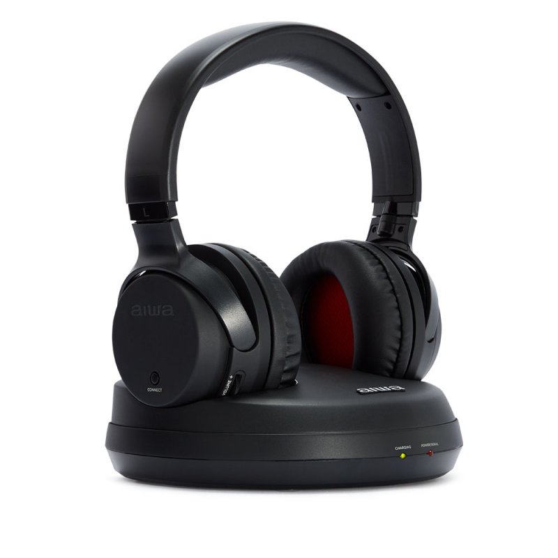 Auriculares inalámbricos aiwa whf - 930d negro + base de carga