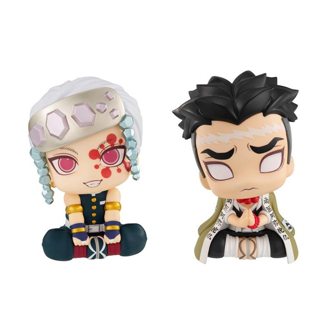 Pack 2 figuras Megahouse demon slayer kimetsu no yaiba gyomei uzui