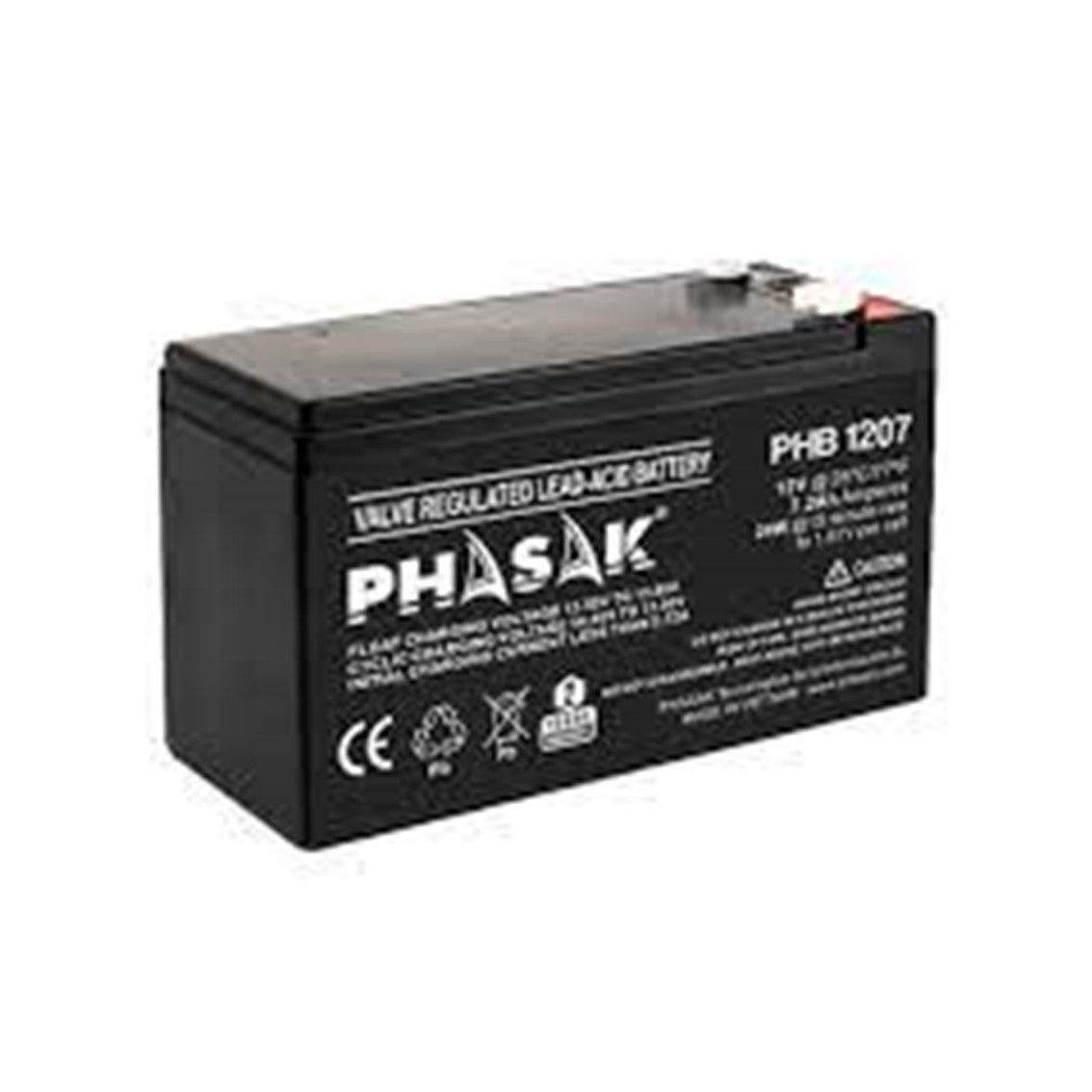 Batería Phasak PHB 1207 compatible con SAI/UPS PHASAK según especificaciones