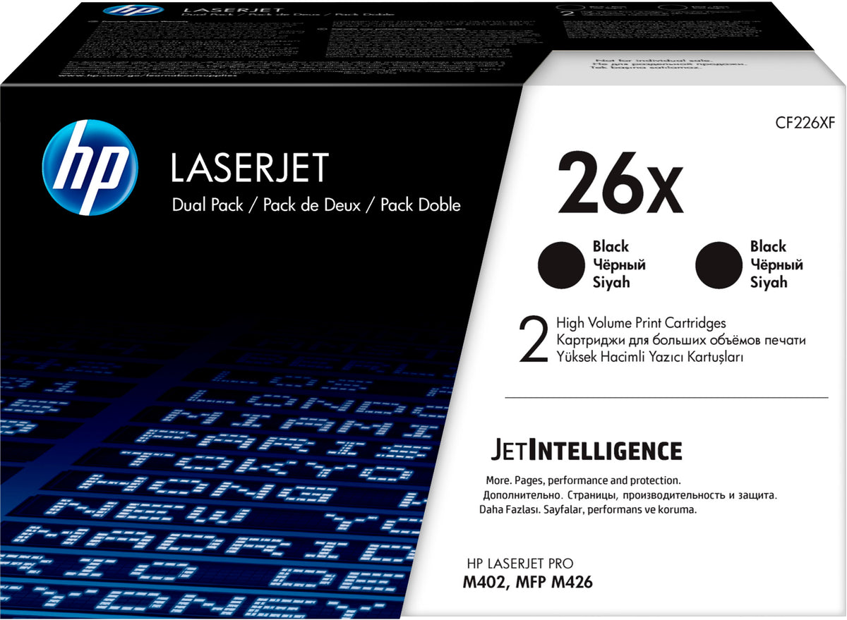 Pack 2 toner HP cf226xd 26x