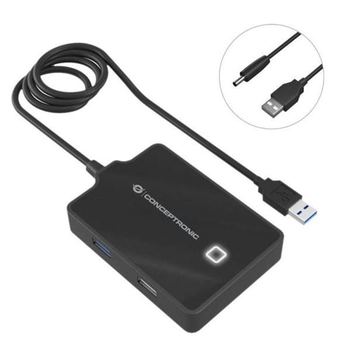 Hub USB 2.0 · 3.0 Conceptronic hubbies10b 4 puertos y cable de 90cm
