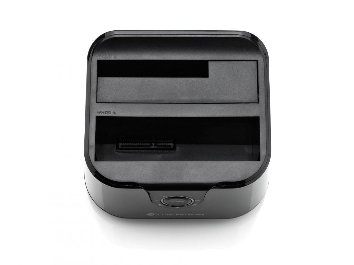 Base dock discos sata conceptronic 2 bahias 2.5 pulgadas -  3.5 pulgadas - usb tipo c - sata - funcion clonacion