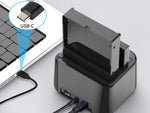 Base dock discos sata conceptronic 2 bahias 2.5 pulgadas -  3.5 pulgadas - usb tipo c - sata - funcion clonacion