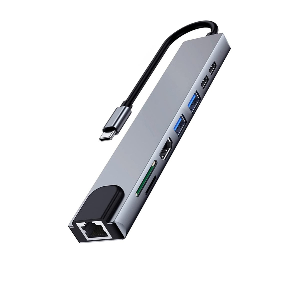 Docking station usb tipo c Ewent ew1146 8 en 1 87w - hdmi 4k - 1 x usb tipo c pd - 1 x usb tipo c - 2 x usb tipo a - rj45 - lector de tarjetas