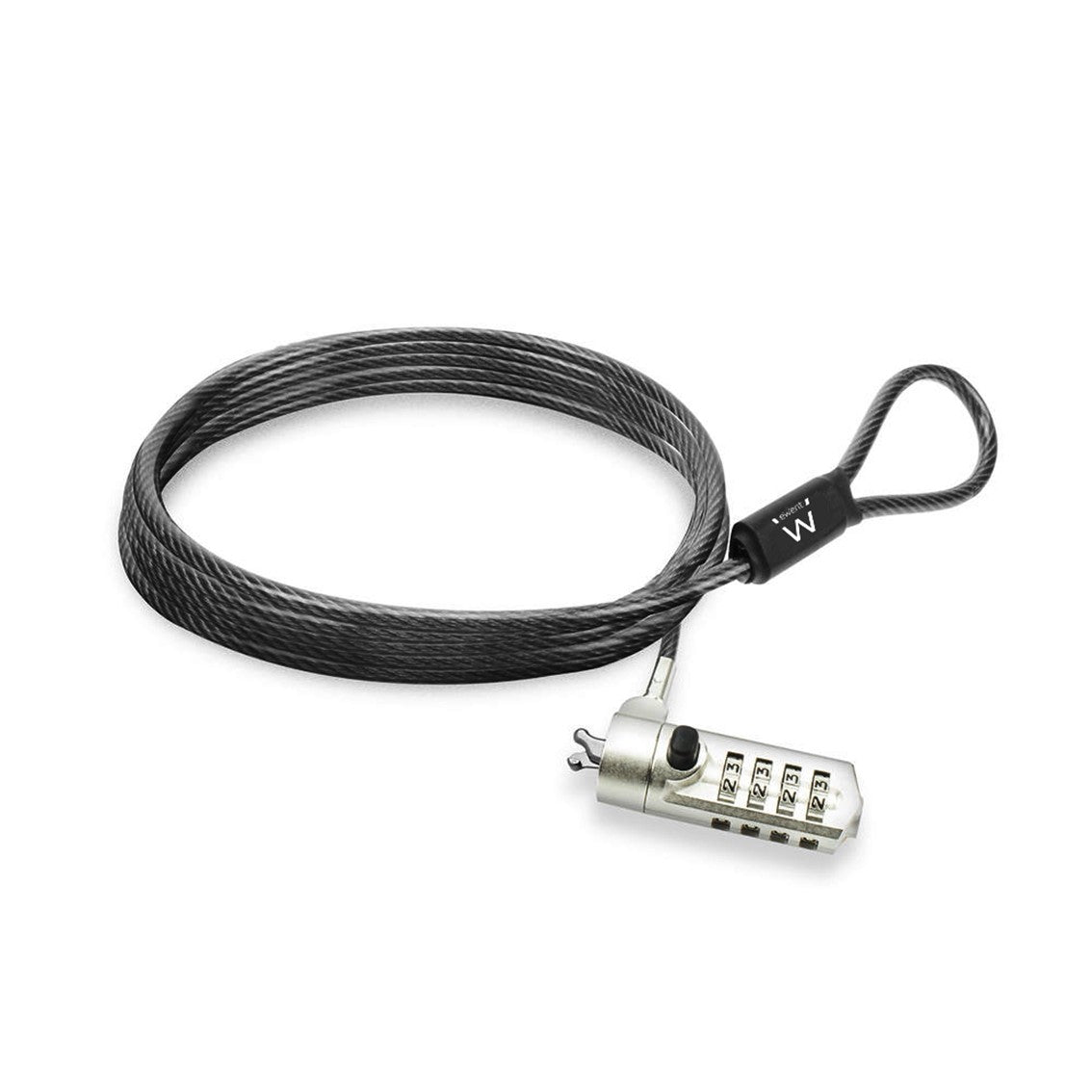 Cable de seguridad con candado Ewent ew1243 para portátil con combinación de numeros
