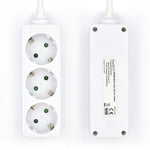 Regleta Ewent 3 tomas shucko y 1.5 metros de cable blanco