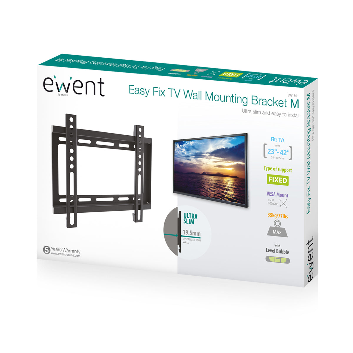 Soporte de pared Ewent ew1501 para tv de 23 pulgadas - 42 pulgadas carga maxima 35kg