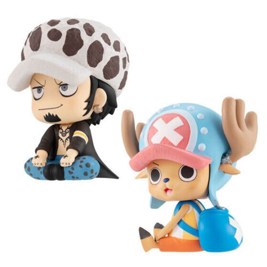Pack 2 figuras Megahouse one piece look up trafalgar d law & tony tony chopper con regalos sorpresa