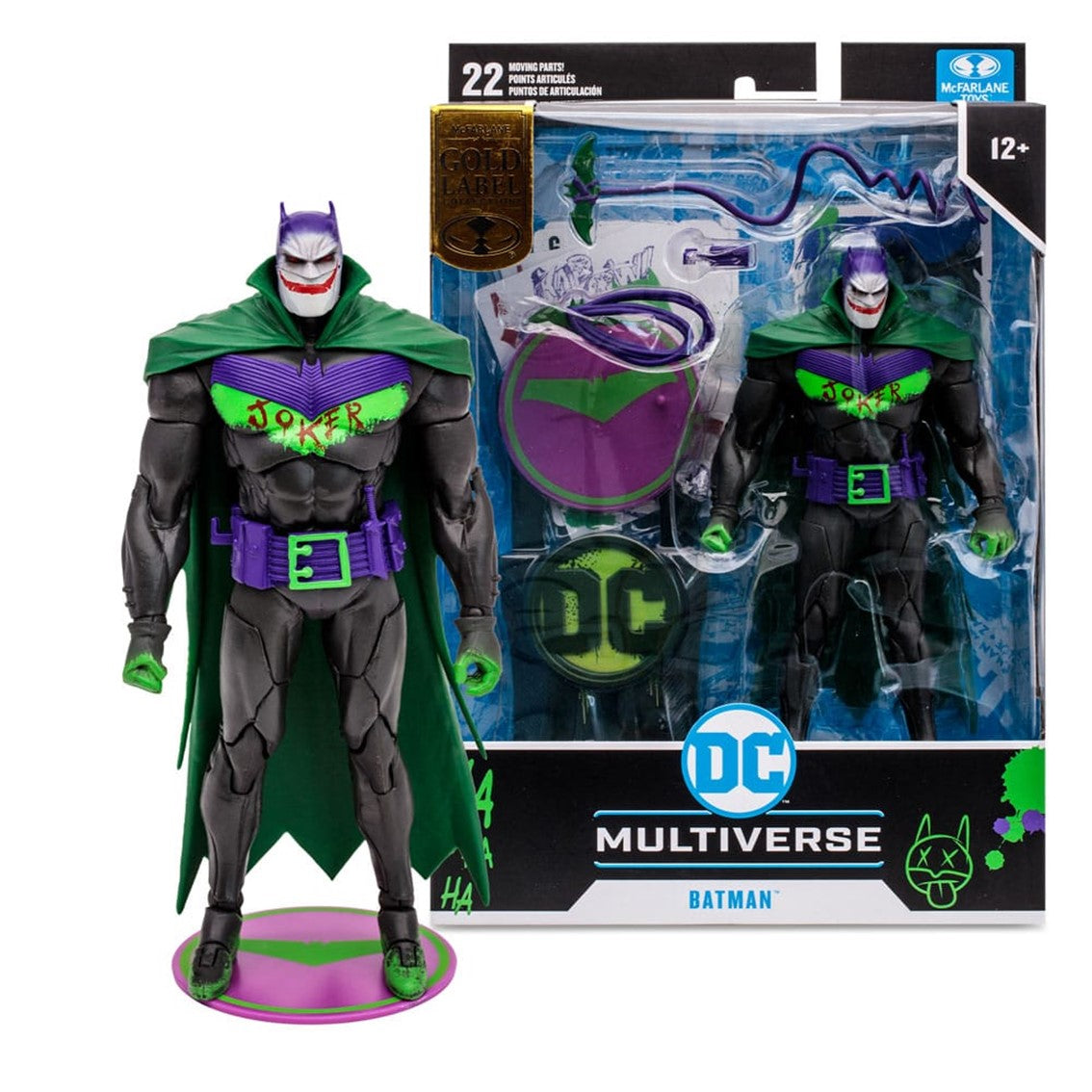 Figura mcfarlane toys dc multiverse 7in · batman (batman: white knight)(jokerized)(gold label)