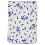 Pocketbook funda shell series verse + verse pro - patron flores blanco azul