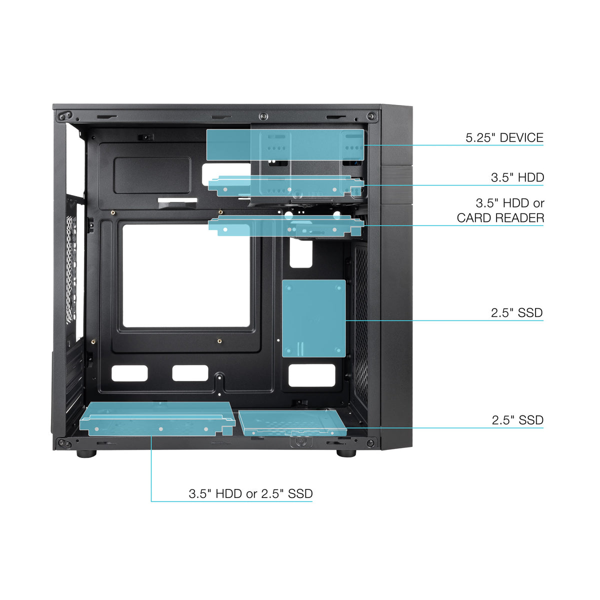 Caja ordenador TooQ tqc - 4701u3c - b micro atx mini itx