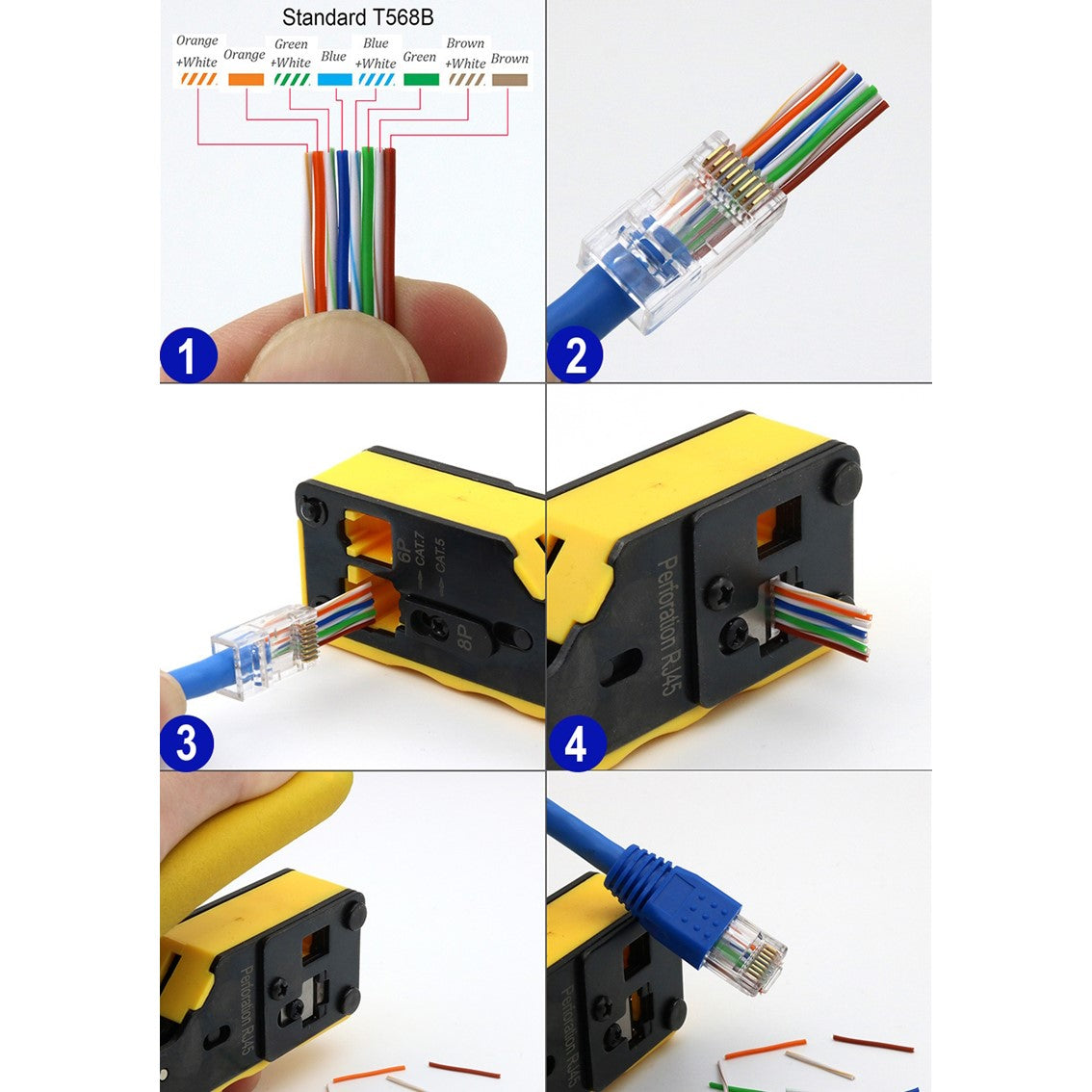 Crimpadora Ewent ew9006 para cat.5e - cat.6 - cat.6a - cat.7 - rj11 - rj12