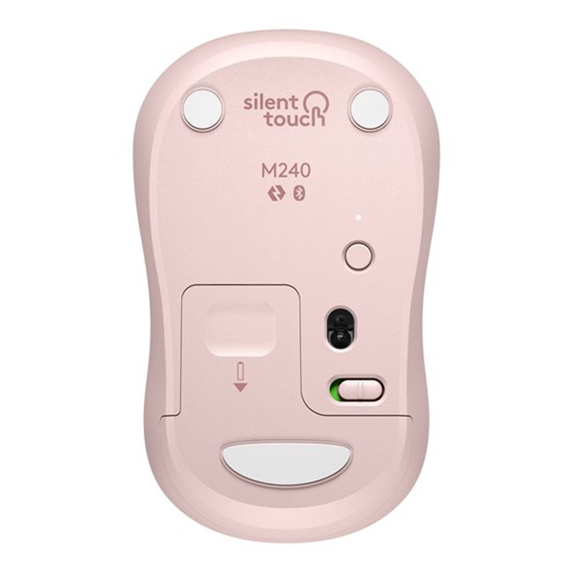 Mouse ratón Logitech m240 óptico bluetooth silent rosado