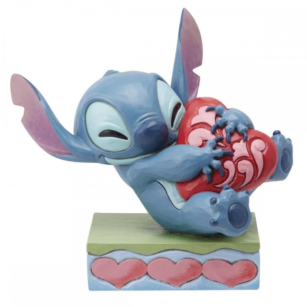 Figura Enesco disney stitch abrazando un corazón