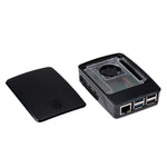 Carcasa raspberry pi 5 con ventilador negra y gris