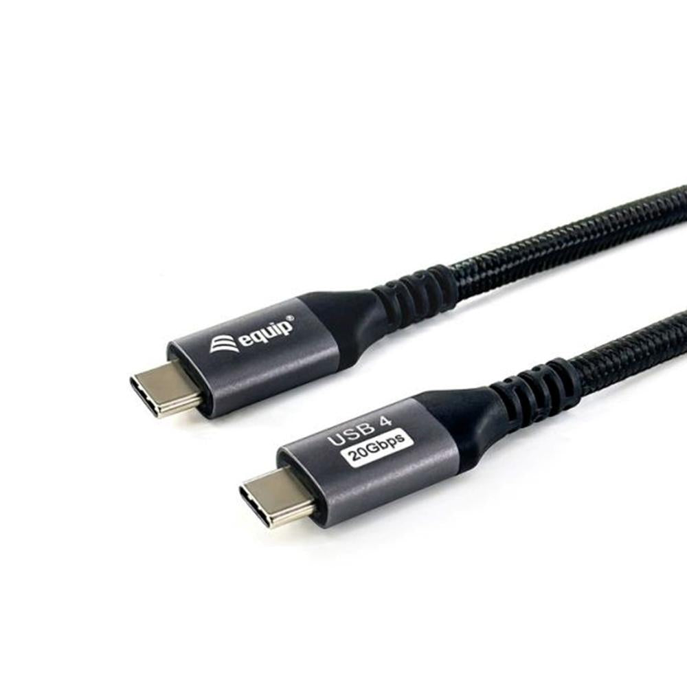Cable USB tipo c Equip USB 4 gen 3x2 pd 240w 8K 60hz 40gbps 1.2m negro