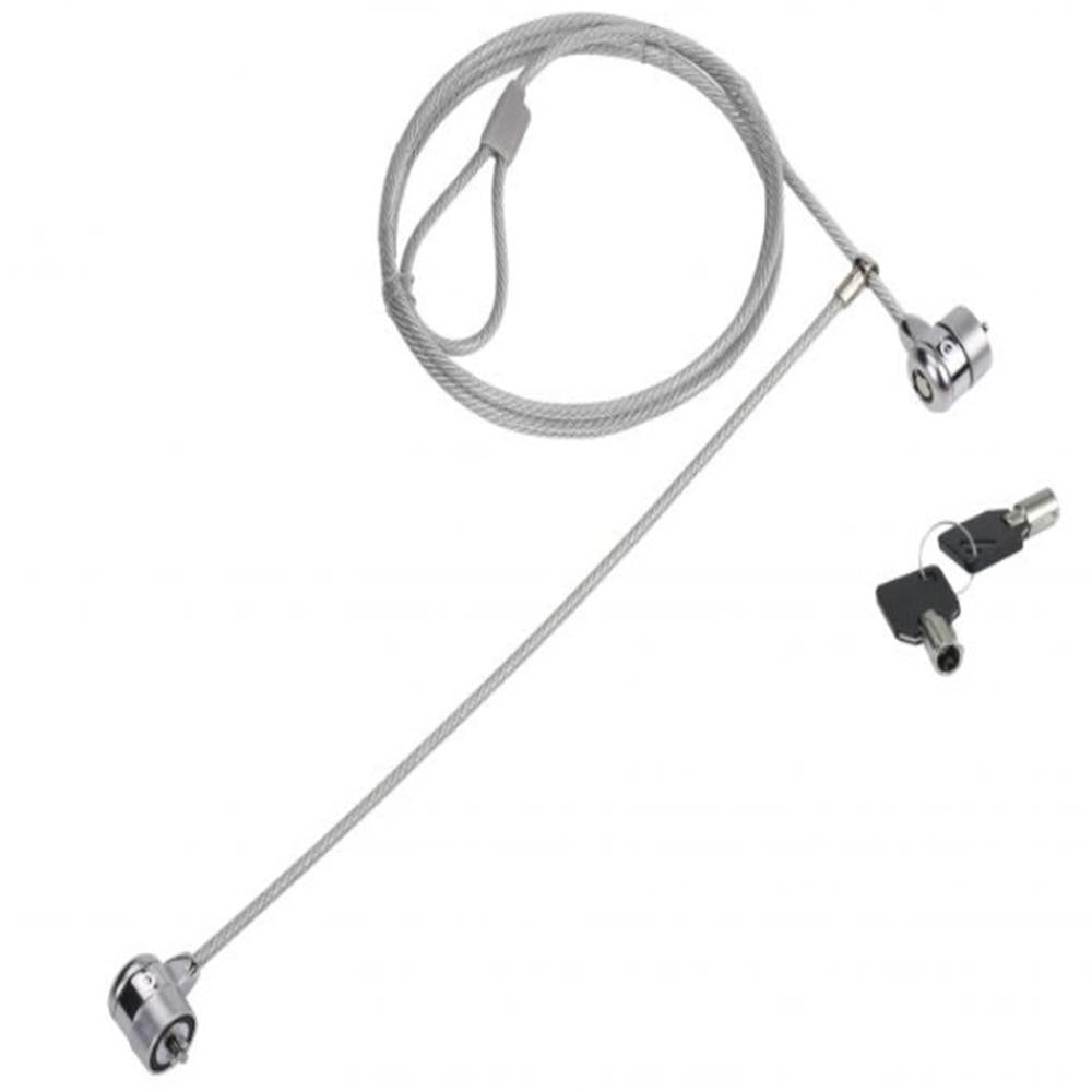 Cable seguridad para portátiles 1.5m Conceptronic doble cabezal + llave