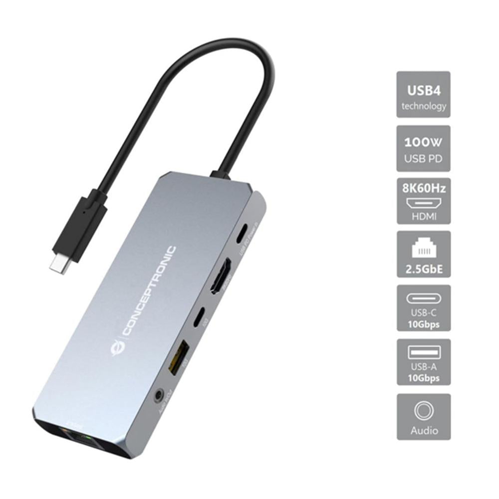 Docking station Conceptronic USB tipo c 6 en 1