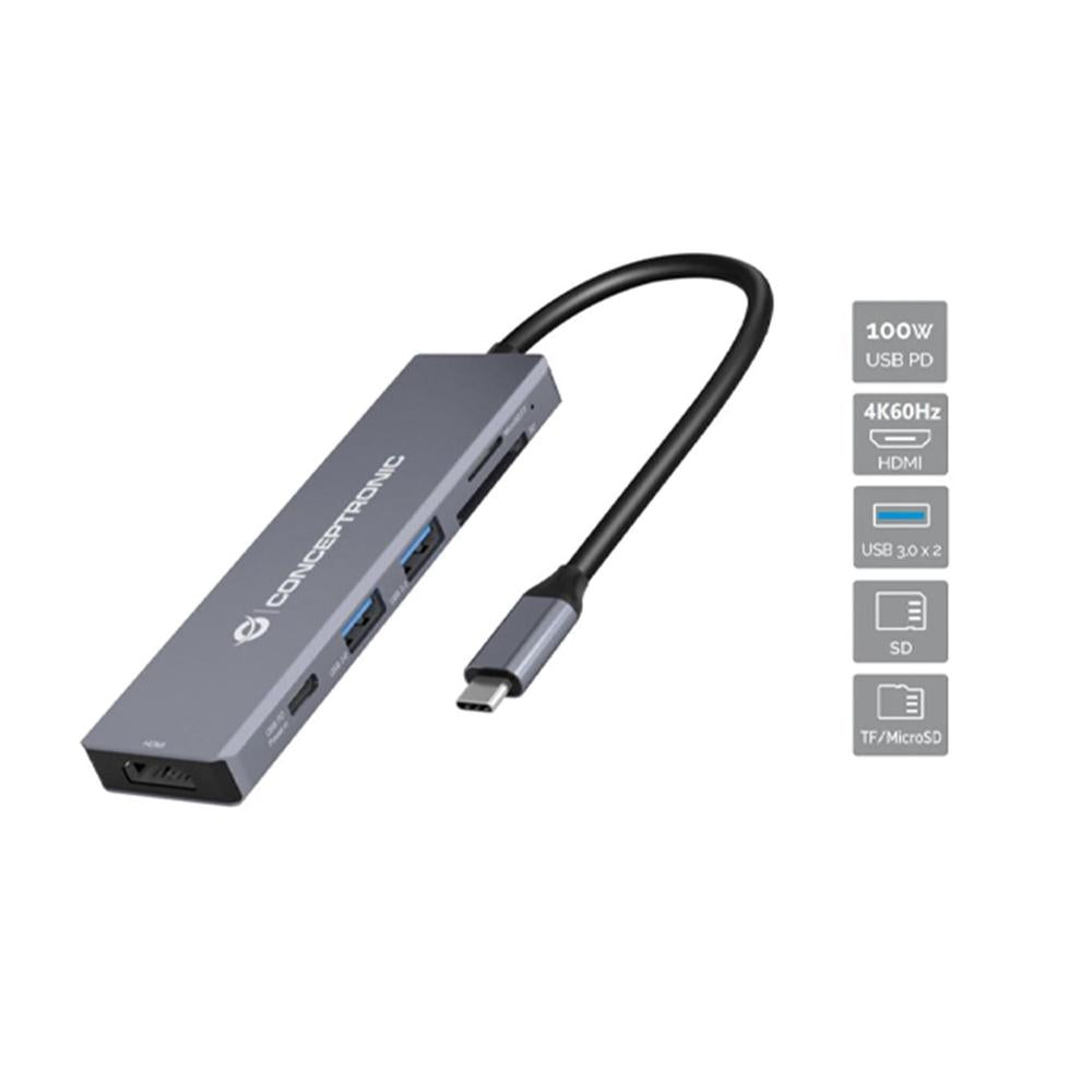 Docking station Conceptronic USB tipo c 6 en 1