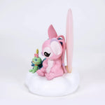 Figura iluminada enesco disney stitch y angel