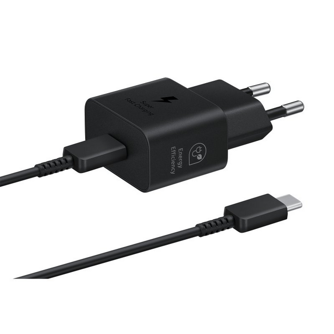 Cargador Samsung ep - t2510xbegeu USB tipo c negro 25w cable incluido