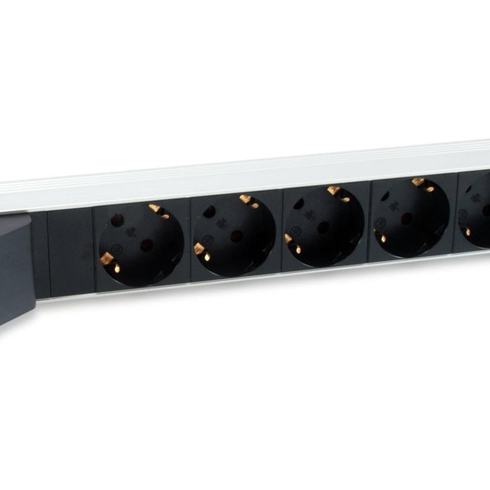Regleta equip rack 19 pulgadas 1u 6 tomas shucko con cable magnetotermico 1.8m
