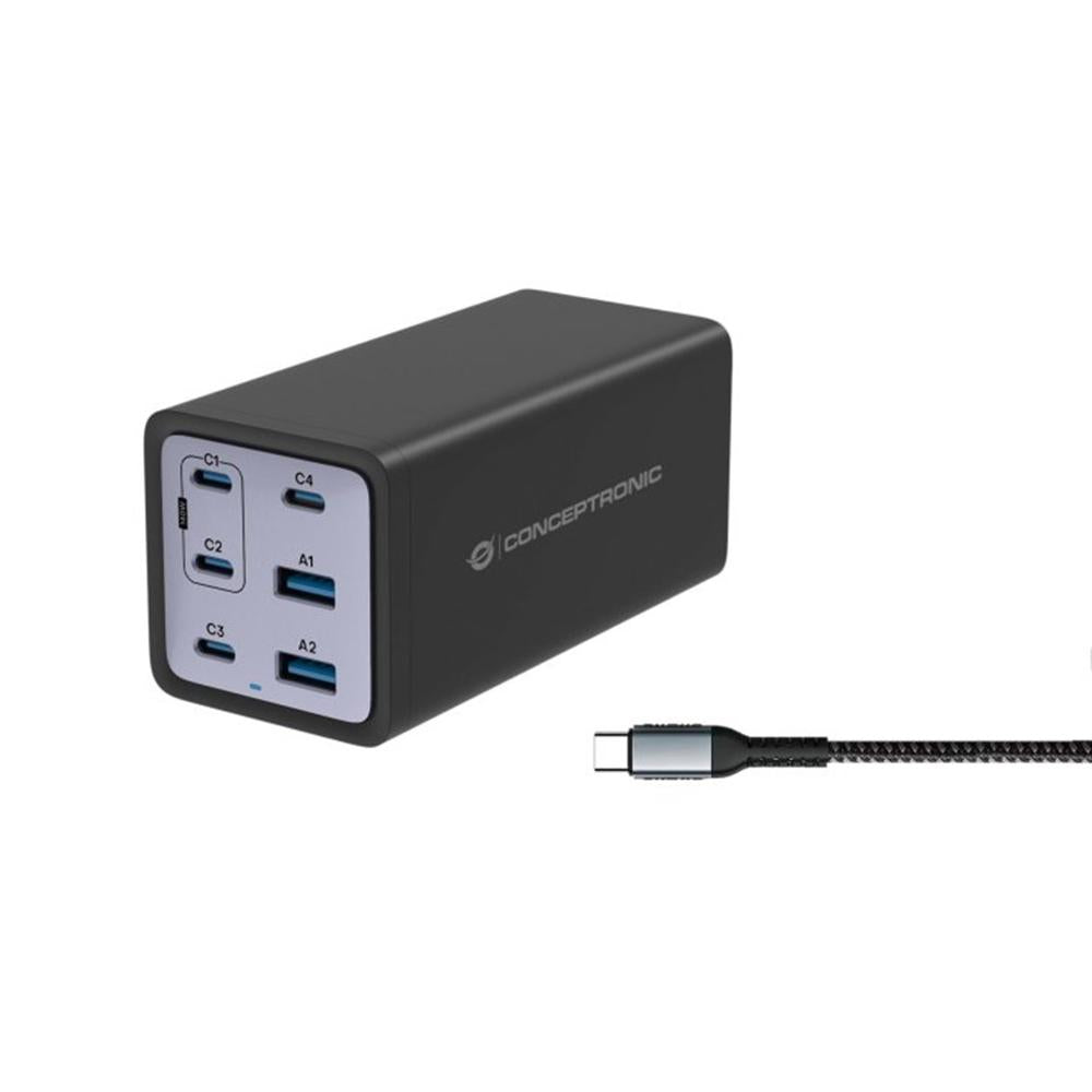 Cargador Conceptronic ozul06be 200w + cable USB tipo c