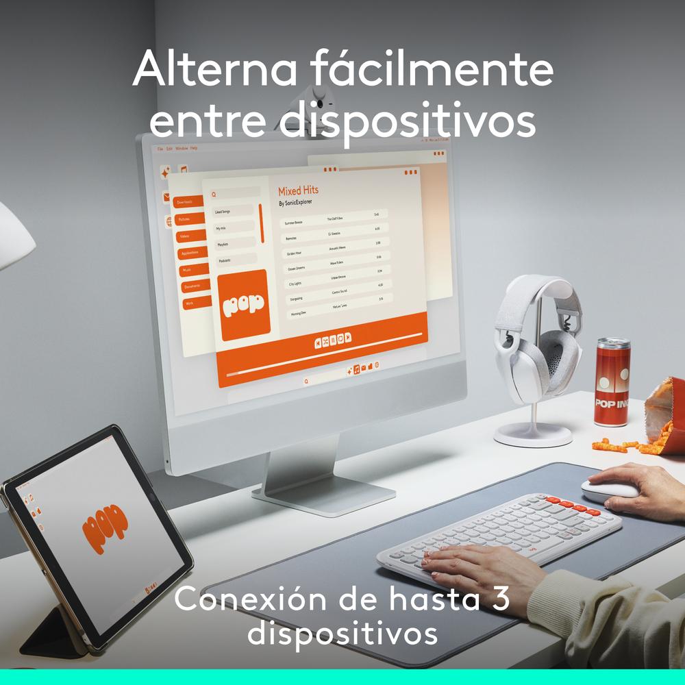 Ratón inalámbrico Logitech pop mouse grafito