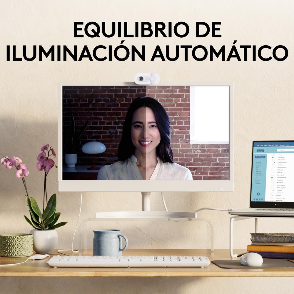 Webcam logitech brio 100 blanco full hd -  usb