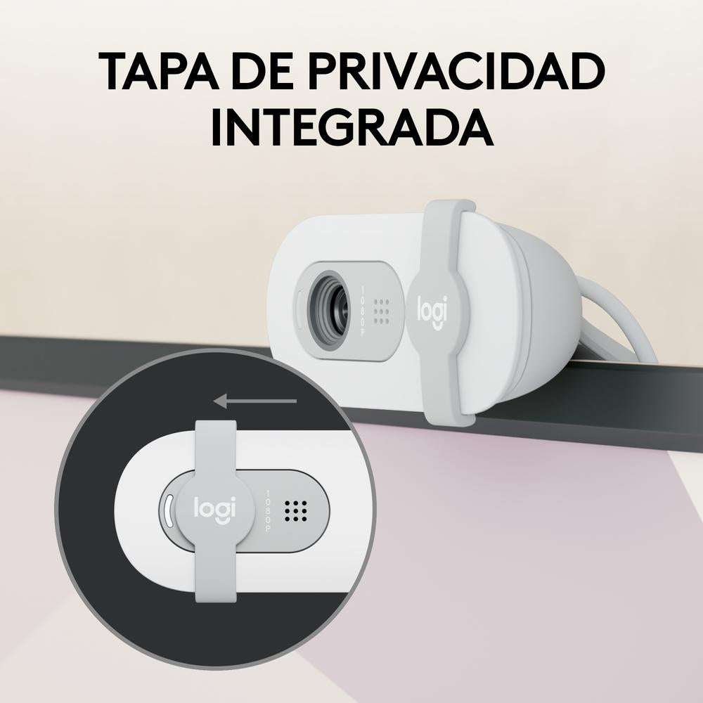 Webcam logitech brio 100 blanco full hd -  usb