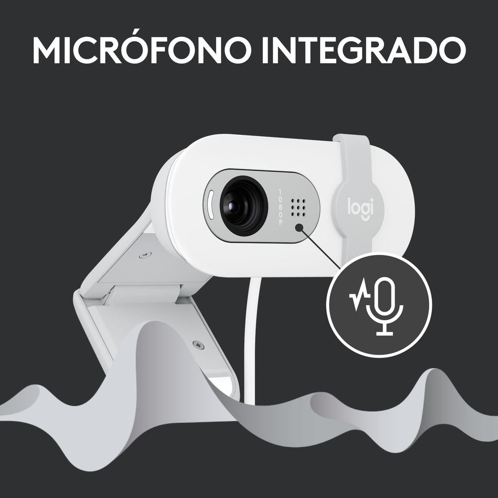 Webcam logitech brio 100 blanco full hd -  usb