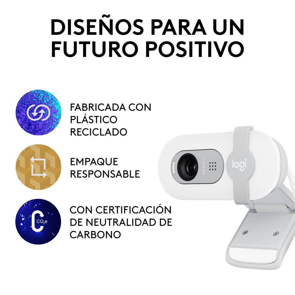 Webcam logitech brio 100 blanco full hd -  usb