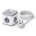 Regleta sobremesa Ewent ew3863 3x schuko · 2x USB tipo a · 2x USB tipo b