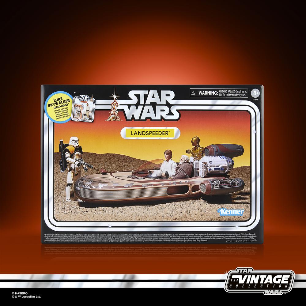 Figura hasbro star wars landspeeder & luke skywalker (tatooine)