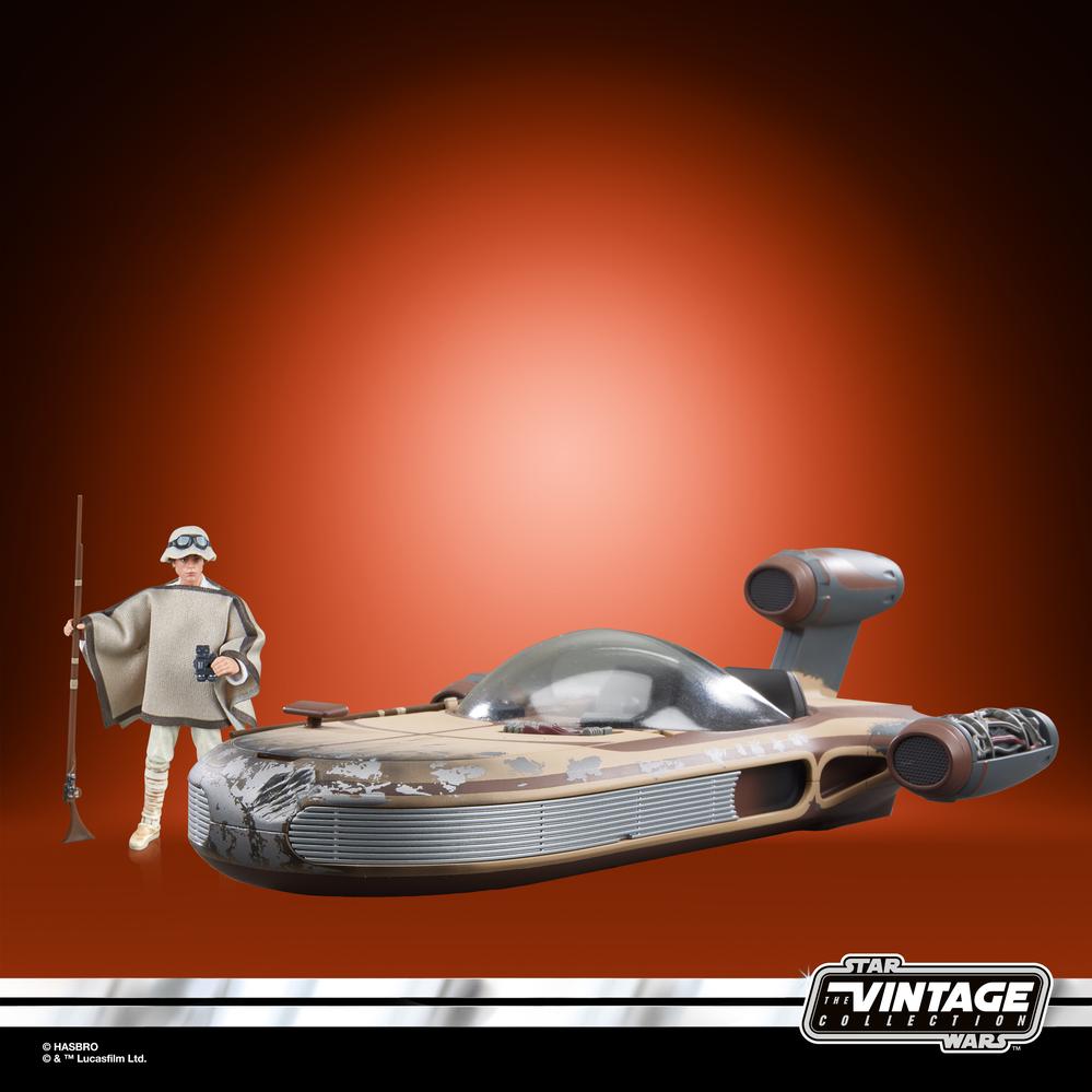 Figura hasbro star wars landspeeder & luke skywalker (tatooine)